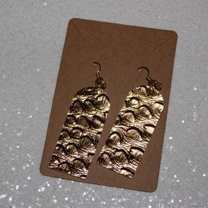 Gold faux leather earrings